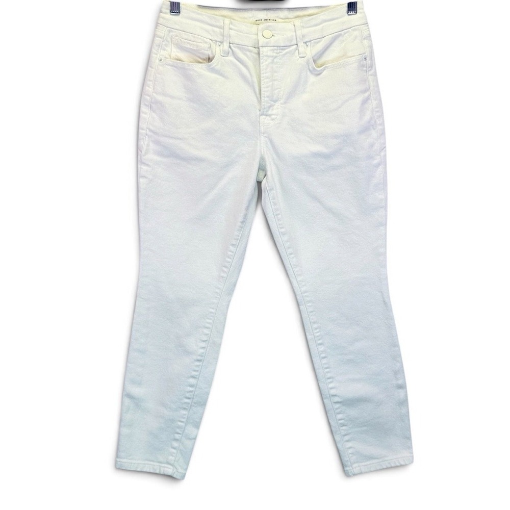Good American Good Petite Skinny White Jeans Mid Rise Womens Size 8/29 GPSK046TE